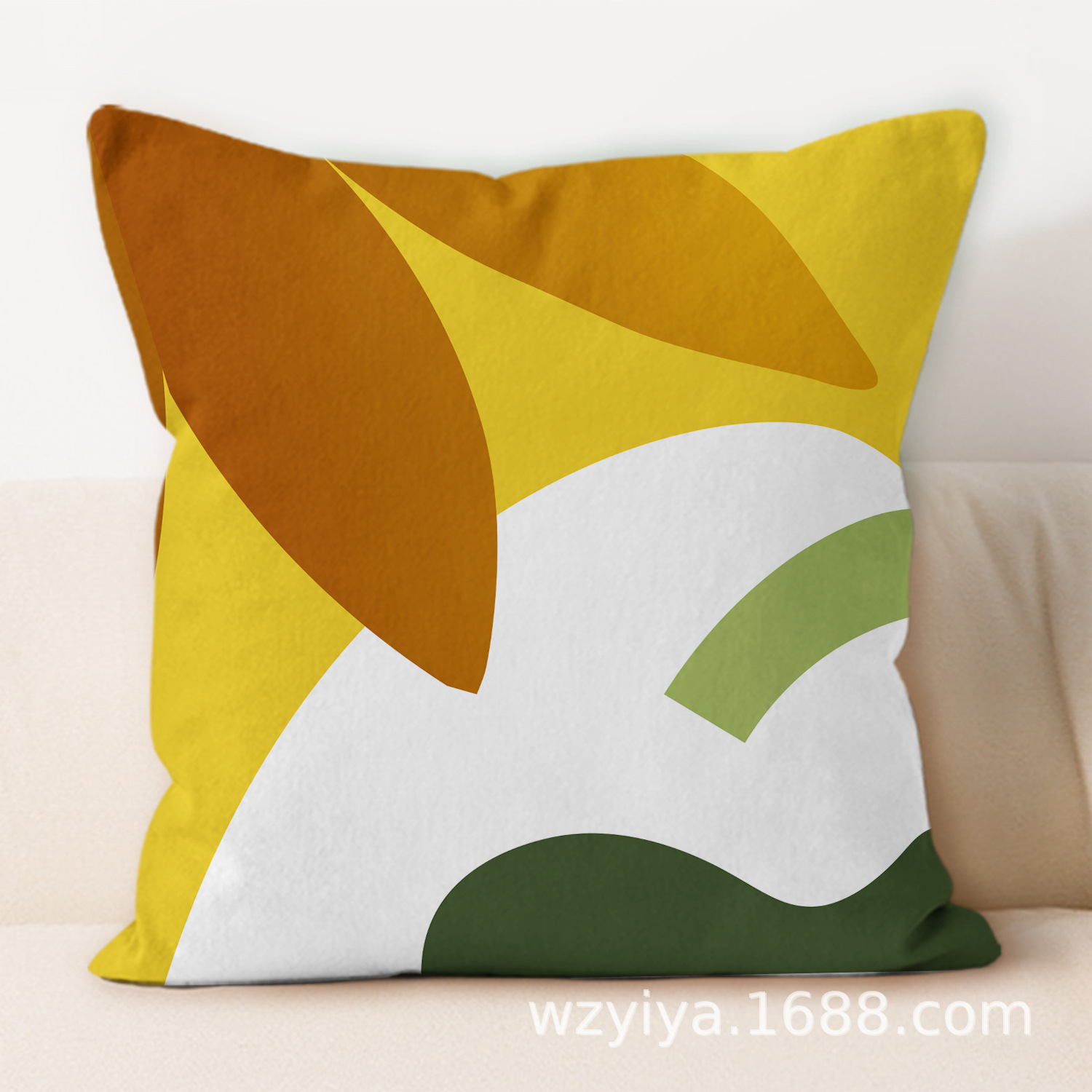 Simple amarillo verde abraza almohada nueva decoración cuadrada moderna sala de estar almohada de almuerzo de oficina almohada de protección de cintura