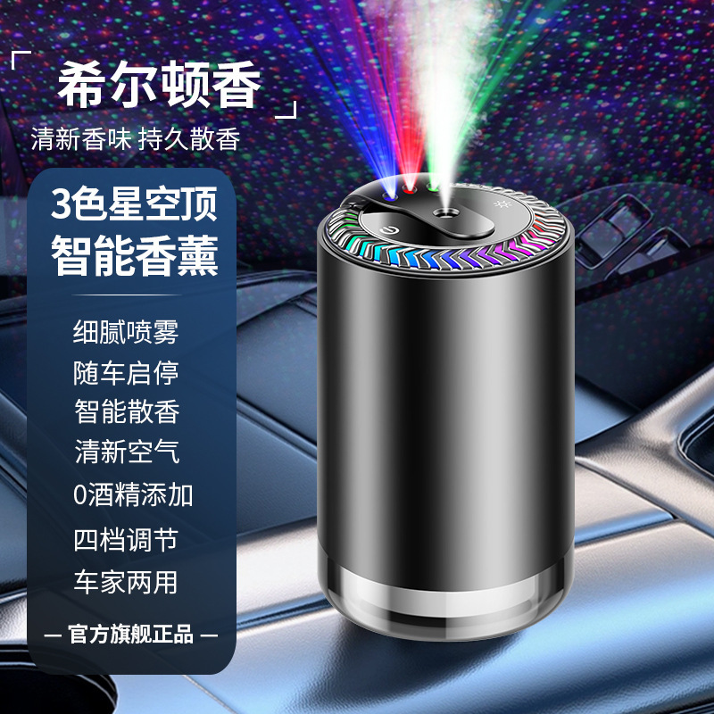 跨境爆款星空氛围灯车载香水香薰摆件汽车用智能自动喷雾车载香薰|undefined