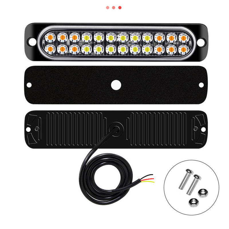 Dual fila 24 lámparas de advertencia de camión 24LED estallar lámparas laterales ultra delgadas