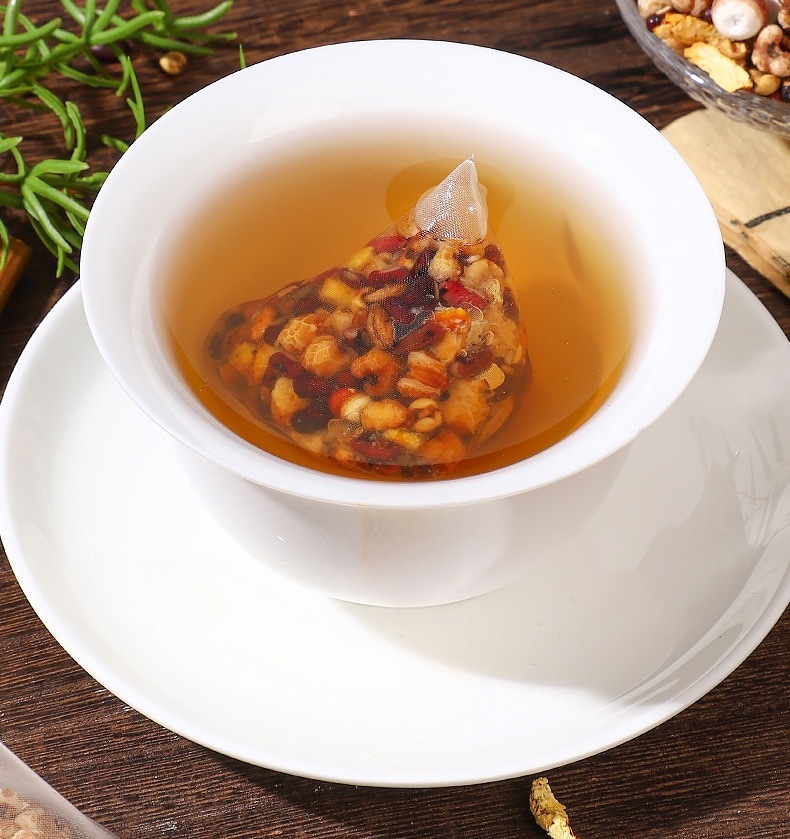 Poria Coix Barley Wellness Tea Fu Ling Yi Mi Cha 8g x 20 Bags Traditional Herbal Flower Tea in use