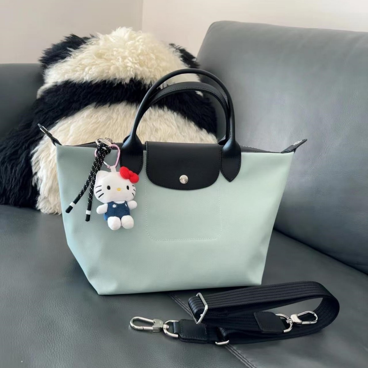 Nouveau sac à bandoulière à main de Mme Longshangbao energy sac à bandoulière de grande capacité sac de boulette en nylon léger à la mode