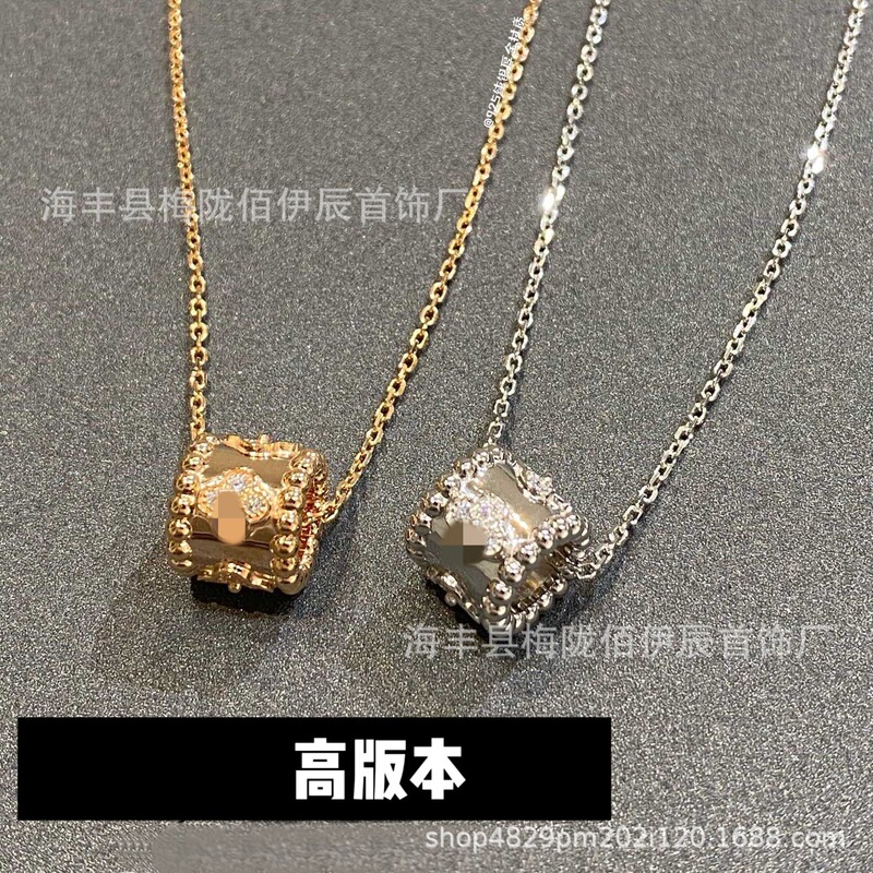 Fanjia High Version Kaleidoscope Necklace Women's Thick Plated 18K Rose Gold Fashion Clavicle Chain Direct Sales Live Broadcast Cross-Border