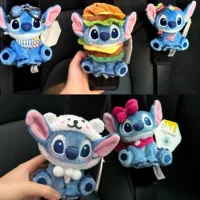 Подлинная кукла Stitch Burger Stitch для интерьера автомобиля, милая кукла, наплечная подушка для автомобиля, ремень безопасности, украшение, подарок