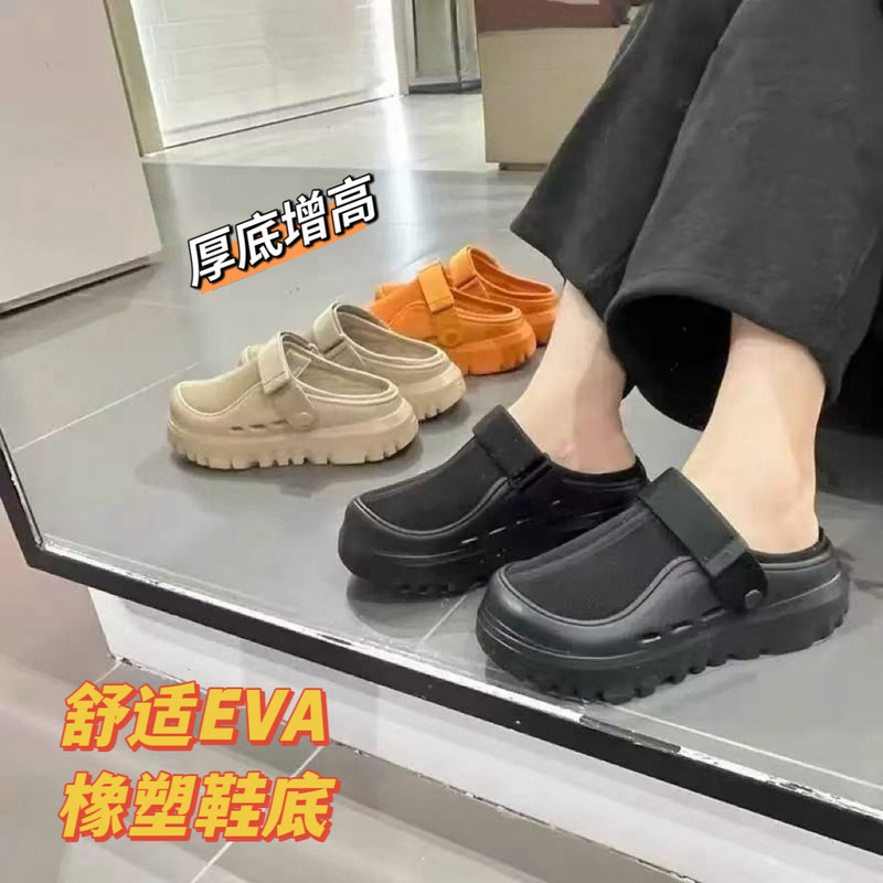 Baotou Thick-Soled Slippers Tasman Ug Unisex Breathable Mesh Velcro Slip-On Beach Sandals Women's Shoes