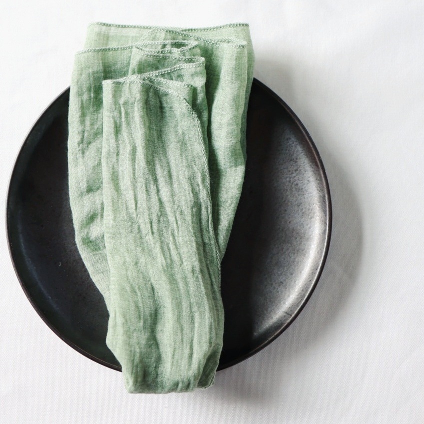 Servilletas transfronterizas, crepé, hilo de Bali, mantel de poliéster, restaurante occidental, hotel de bodas, decoración de telas, fábrica de telas de boca arrugadas