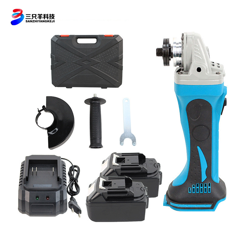 锂电无刷角磨机DGA402款双锂电金属打磨充电式多功能角磨机切割机