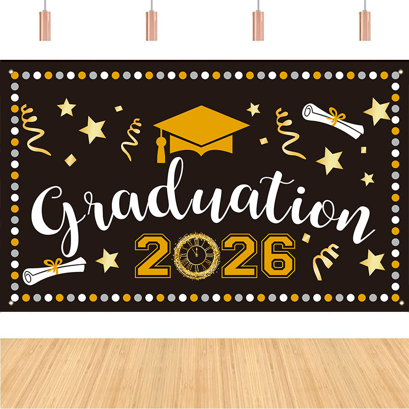 2025 New Amazon 180*110cm Graduation Couplet Door Curtain Graduation Season Banner Photo Background Cloth
