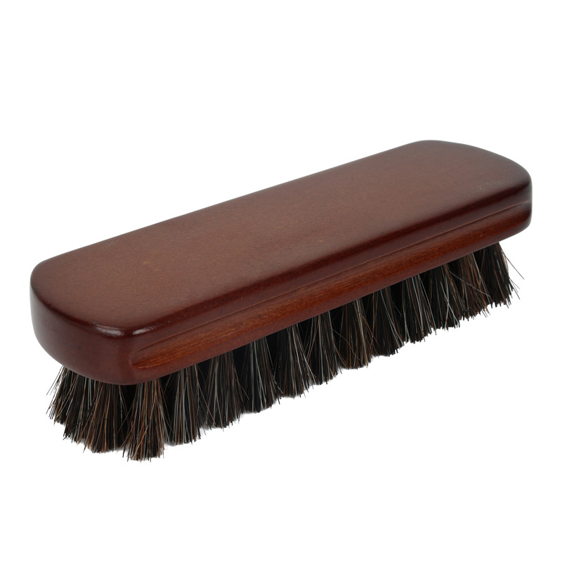 Cepillo de pelo de caballo Yingte, pulido de aceite, eliminación de polvo, cepillo de zapatos de cuero de piel suave, cepillo de limpieza de melena de madera maciza para el hogar, cepillo de zapatos