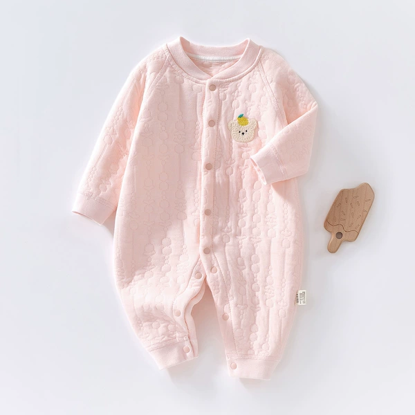 Pure pink lemon bear head warm body jacket