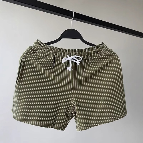 Vertical Striped Three-Fourth Length Shorts for Men, Plus Size Athletic Pants, Men's Three-Fourth Length Shorts for Fitness, Running, Casual, Outdoor Half-Length Pants