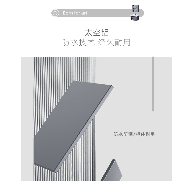 Gabinete de baño de aluminio del espacio de estilo europeo combinación mesa de lavado de baño lavabo de cerámica integrado lavabo espejo inteligente gabinete