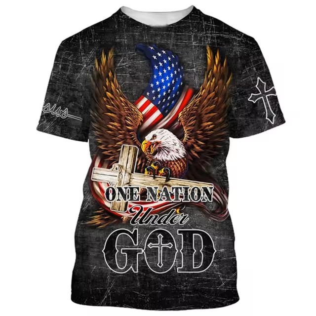 Camiseta de cuello redondo de manga corta transpirable de malla suelta de verano para hombre AliExpress Europa y América Venta caliente Resurrección Jesús Impresión 3D