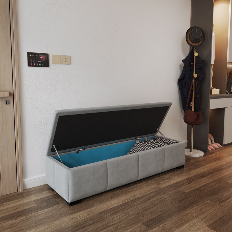 Fábrica directa de vestuario cambiador de zapatos taburete cama frente al banco de descanso italiano cama de dormitorio almacenamiento taburete cola de cama