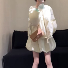 深冬装小个子穿搭一整套韩系气质小香风棉服外套休闲裤三件套装女