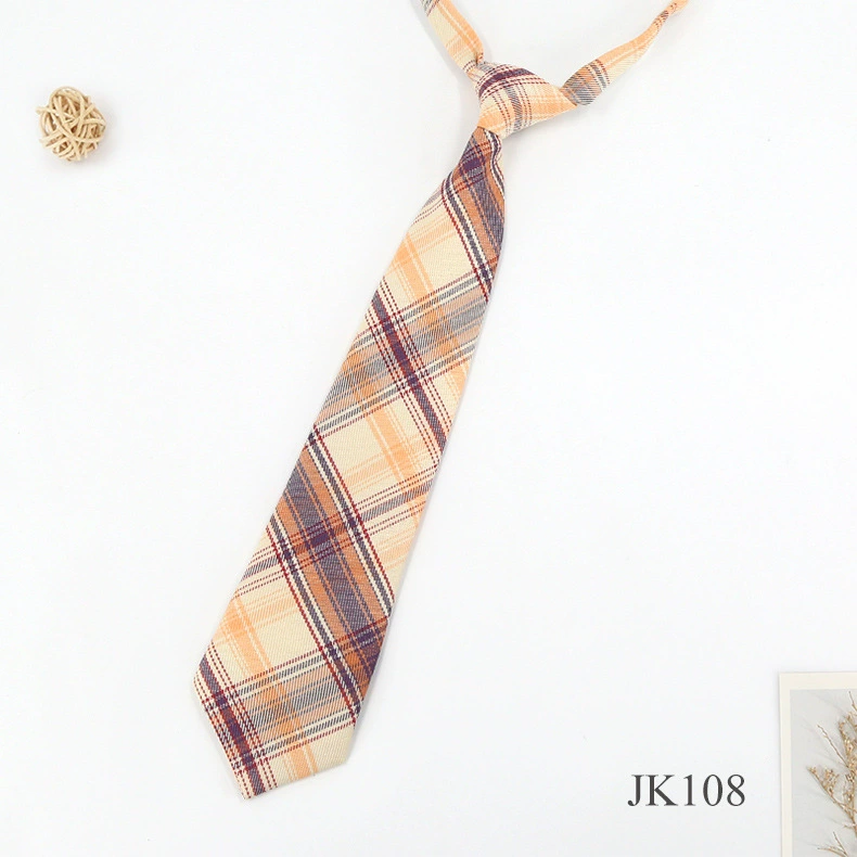 Заготовка на петлях Lazy Tie JKDK, школьная форма в клетку колледжного стиля, регулируемая 7×33 см