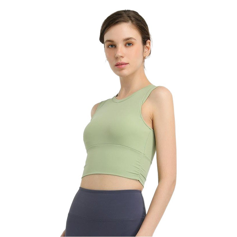 Apretado europeo y americano transfronterizo nueva ropa de yoga deportes a prueba de golpes de las mujeres corriendo entrenamiento de fitness Chaleco de secado rápido con almohadilla en el pecho
