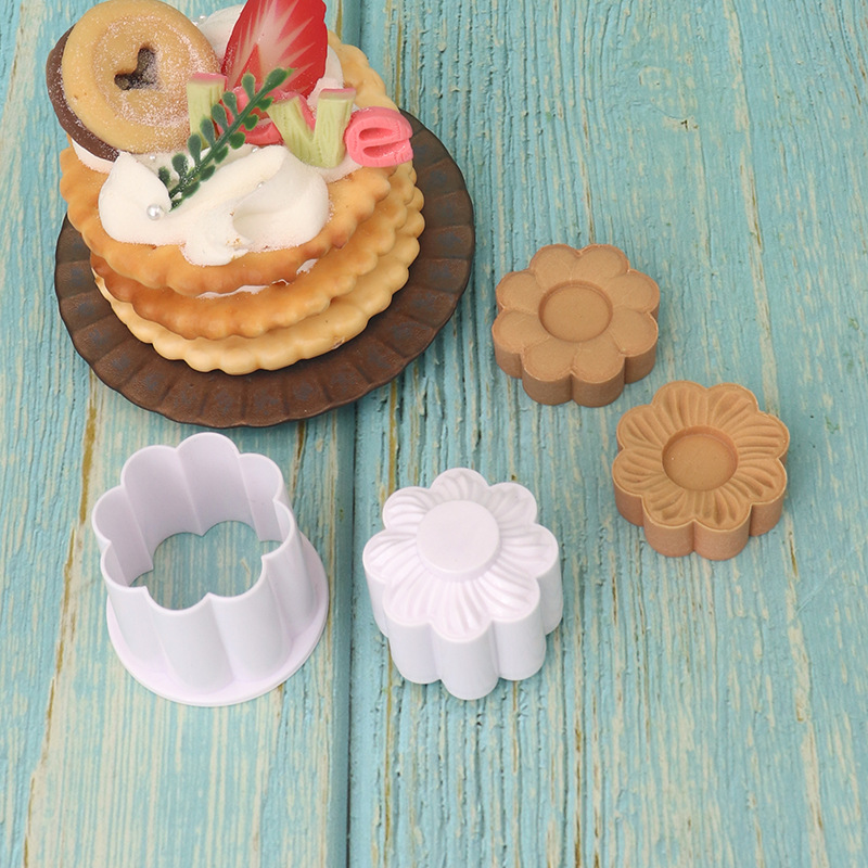 Nuevo molde de corte de impresión a doble cara molde de flores extraíble pastel galleta fondant molde hogar cocina hornear