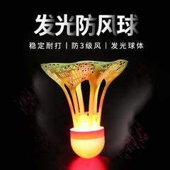 夜光防風の透かし彫りの発光のバドミントンのボールは超耐打で、屋外の明かりのついたプラスチックのナイロンのボールは風に抵抗します。