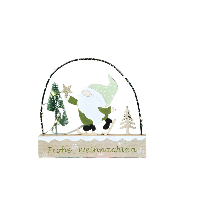 クリスマスデスクトップ装飾品クリスマス木製プレゼント地精雰囲気暖かい光フォトフレーム小夜灯クリスマス装飾|undefined