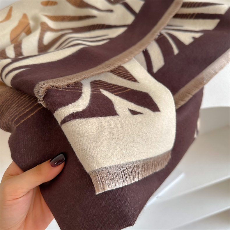 Autumn and Winter I mitation Cashmere Graffiti Wool Scarf Zebra Pattern Long Dual-purpose Air Conditioning Shawl Warm_voghion.com