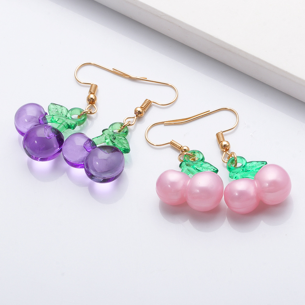 Korean Small Cherry Fruit Earrings Wholesale display picture 10
