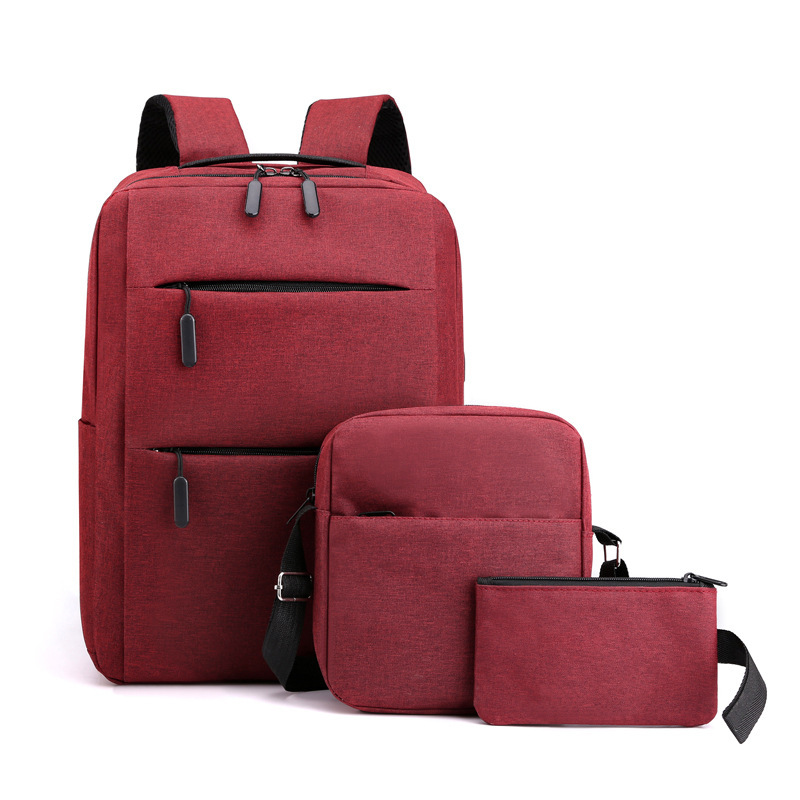 Bolsos de computadora USB transfronterizos tres piezas set mochila de viaje de negocios bolsa de almacenamiento de gran capacidad bolsa multifuncional para estudiantes