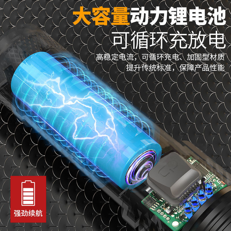 Linterna de luz fuerte al aire libre súper brillante tiro largo P50 linterna telescópica enfoque linterna portátil de alta potencia