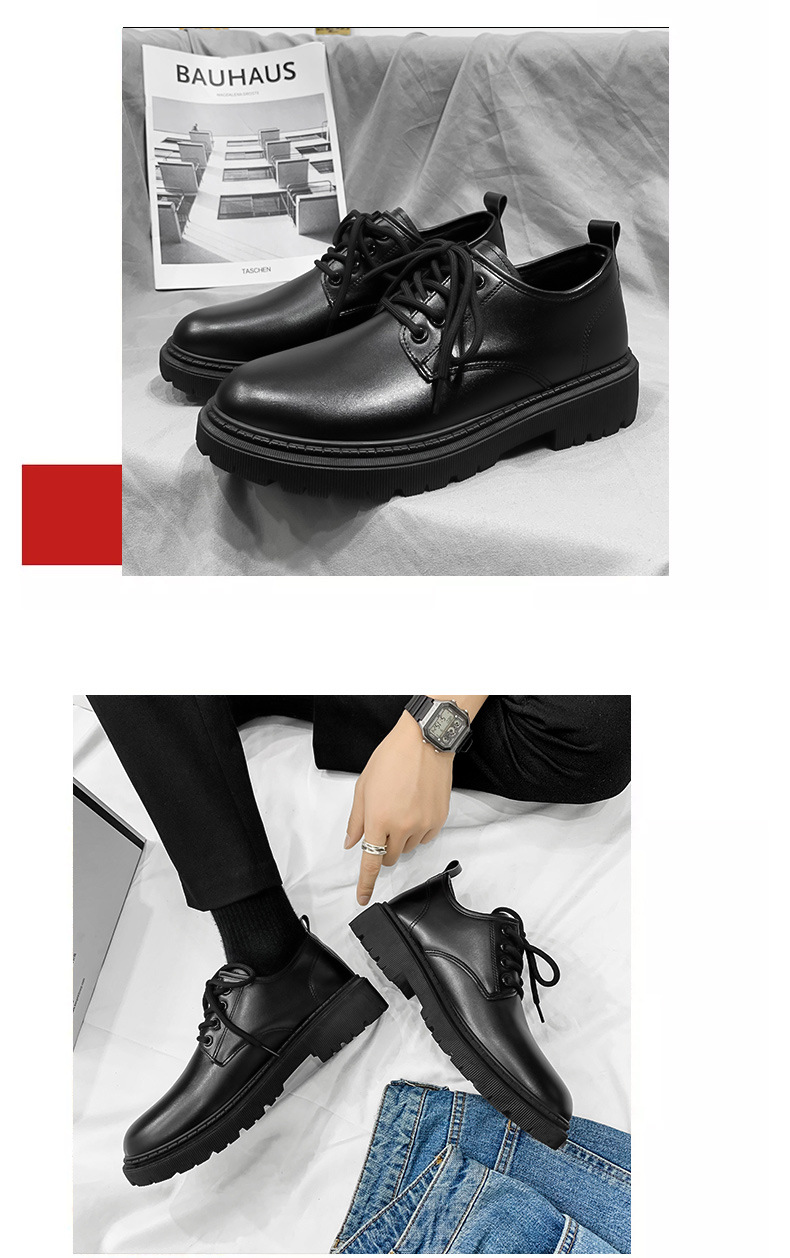 Herren Freizeitschuhe Aus Leder Britischer Stil Business Slipper_voghion.com