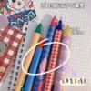 Retro brand gel pen for side table, black set, coloured pencils, Korean style