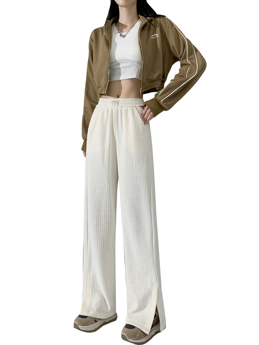 Pantalones casuales para mujer, cintura alta, pierna recta image 6