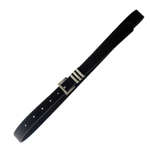 New high-end black belt for female students Korean style decorative jeans with simple college style metal ring belt