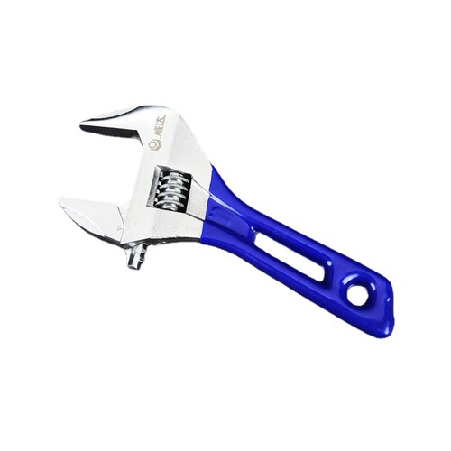 Cross-border Weida industrial-grade plastic-coated mini lightweight short-handled large-open adjustable wrench multi-functional plumbing and bathroom wrench
