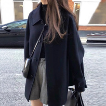 2025春早秋季新款小个子法式短款双面小西装羊毛呢子大衣外套女