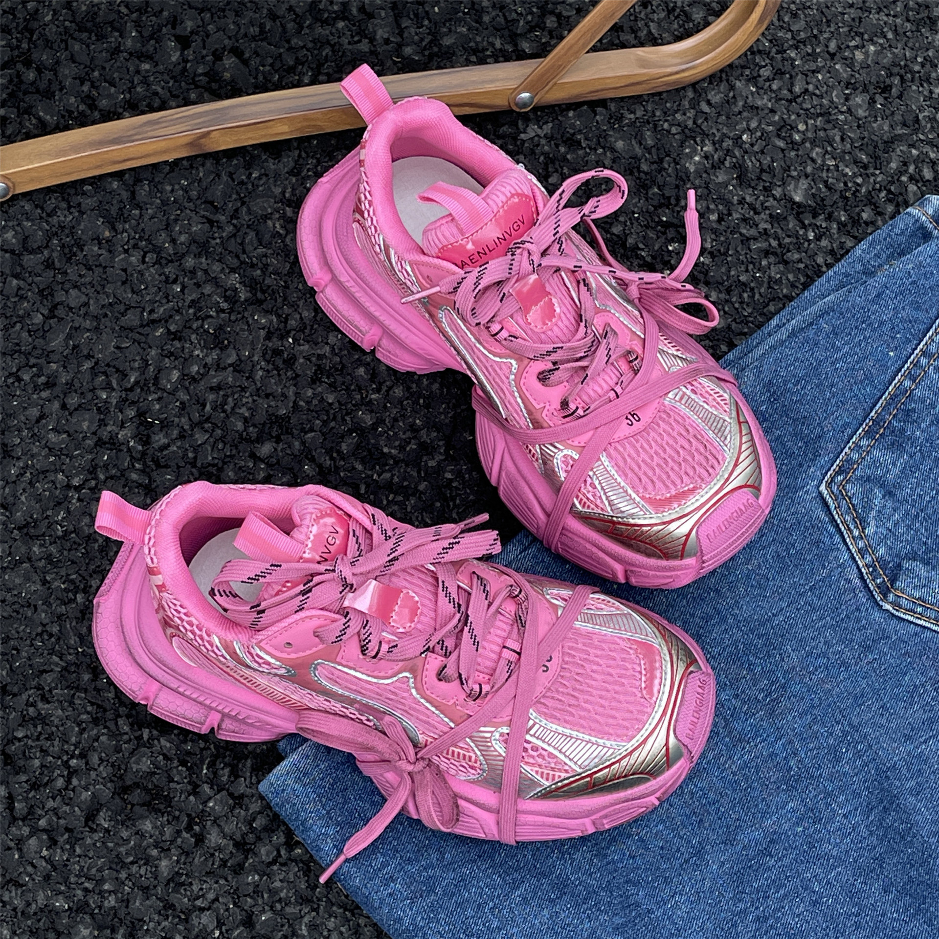 2023 New Parisian Daddy Shoes, Taller, Platform Sneakers, Casual, Distressed, retro, couples, men's and women's shoes_voghion.com