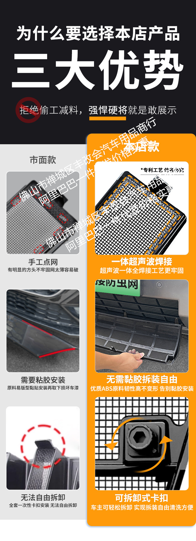 Suitable for Hongqi Hs6Phev Full Mesh Integrated Welded Car Insect-Proof Net Front Grille Special Modification Accessories
