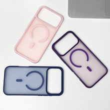 跨境苹果17手机壳轻奢高级感韩系磁吸磨砂透明适用iphone17手机壳