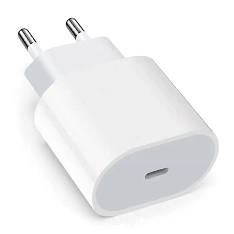 Зарядное устройство (Apple) 20 Вт PD USB-C, европейская круглая вилка, компактный адаптер с USB-C