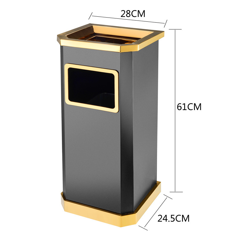 Comercial grande de acero inoxidable clasificación basura con Cenicero gran capacidad al aire libre Hotel vertical al aire libre extintor cubo