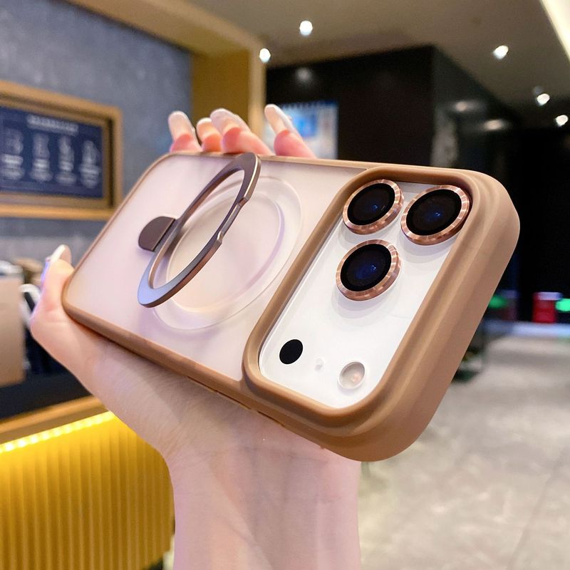 适用iPhone17pro手机壳磨砂肤感磁吸支架苹果16promax防摔保护套|undefined