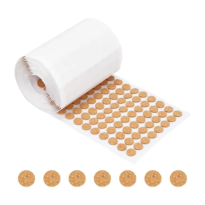 자체 접착 코르크 패드, 원형 자체 접착 코르크 라벨, 멀티 사이즈 미끄럼 방지 및 충격 흡수 코르크 패드 공급
