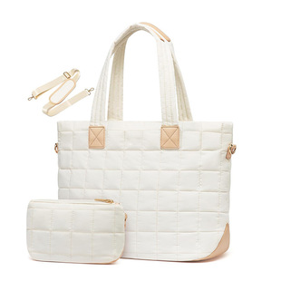 in stock Cross-border in stock 2024 New Large Capacity Tote Bag Trendy Fashion Rhombic Women's Shoulder Bag Computer Bag