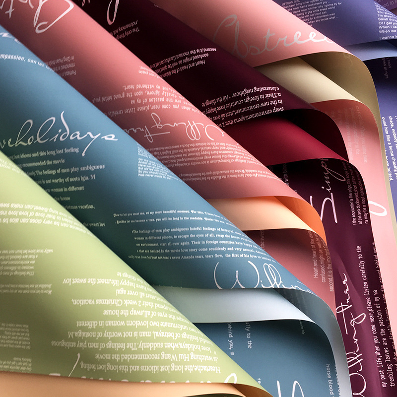 英文欧雅纸防水双色鲜花包装纸新款花艺礼物花束diy材料厂家批发