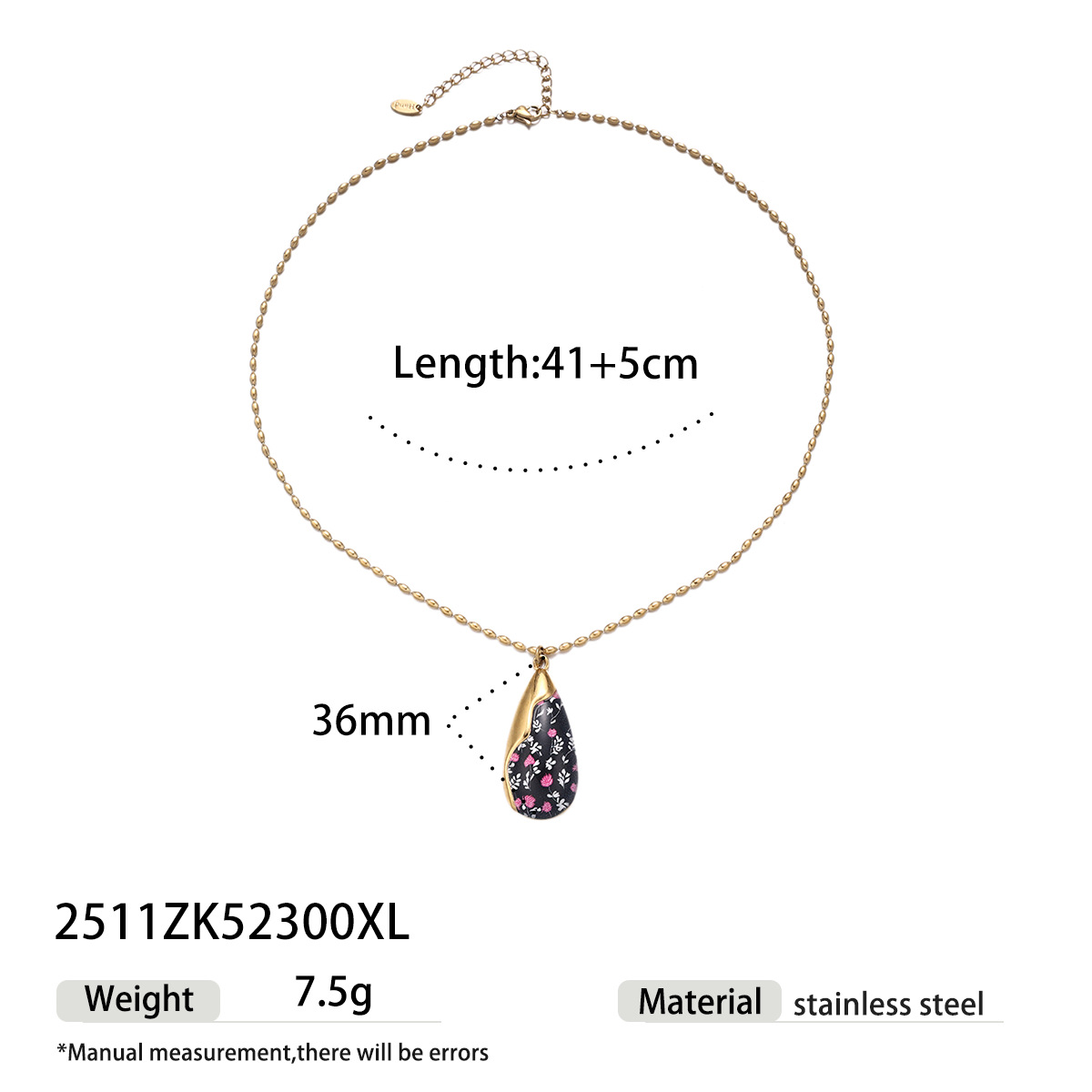 Collar de acero de titanio de lujo ligero de nicho de goteo de flores colgante de collar de clavícula joyería de venta caliente transfronteriza image 7
