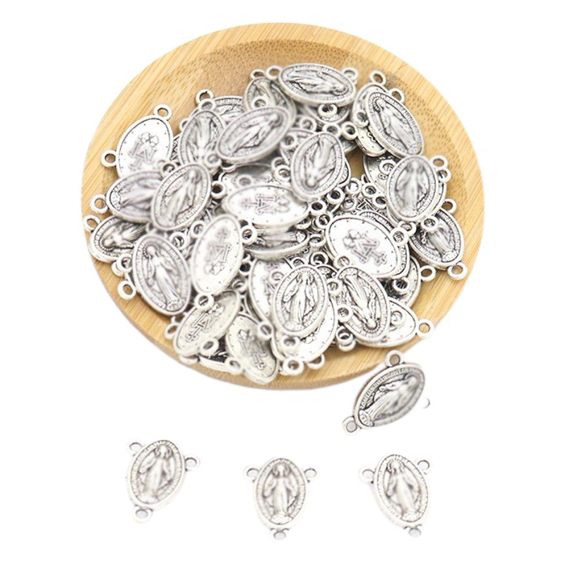 Wholesale and Retail cross-border supply Oval three-way pendant vintage metal jewelry pendant rosary necklace pendant