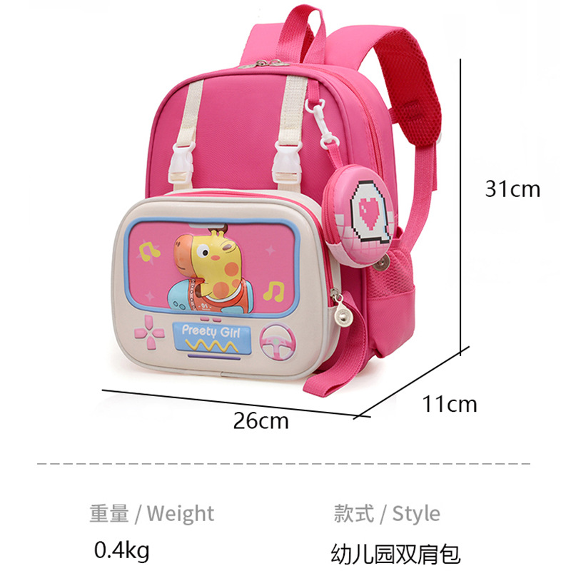 Bonito conejo niña mochila de dibujos animados dinosaurios niños mochila de jardín de infantes mochila transpirable preescolar bebé