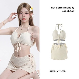 Swimsuit women's split 2023 new high-grade pure desire online red wind Conservative gathering seaside Sanya vacation