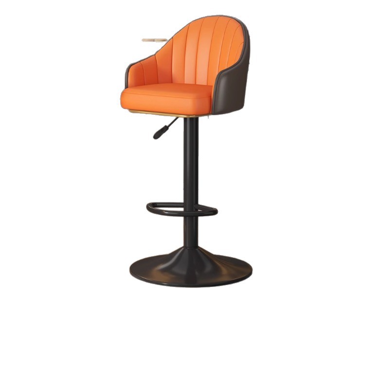 Taburete de bar alto para uso doméstico, diseño moderno y minimalista, adecuado para sentarse por largos períodos, silla con respaldo metálico, altura ajustable, silla de bar giratoria, taburete de bar. image 5
