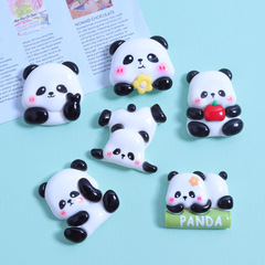 Medium card cute panda new cartoon diy cream glue resin accessories wholesale creative shoe buckles jewelry hairpins