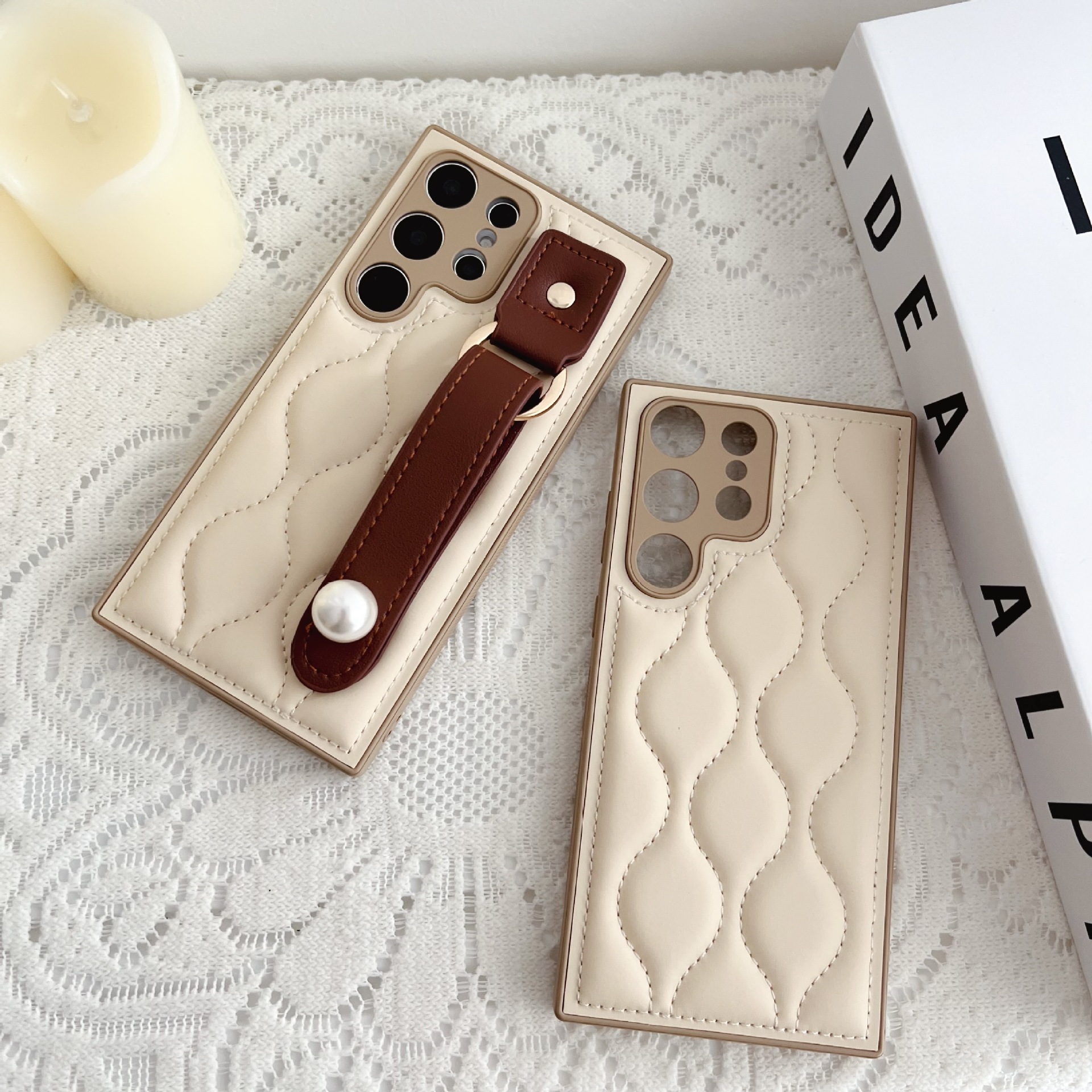 Adatto per S26 Ultra Custodia per telefono con cinturino effetto pelle, Creative Samsung A17 Simple Women's Model A56 Cover protettiva 5g_voghion.com