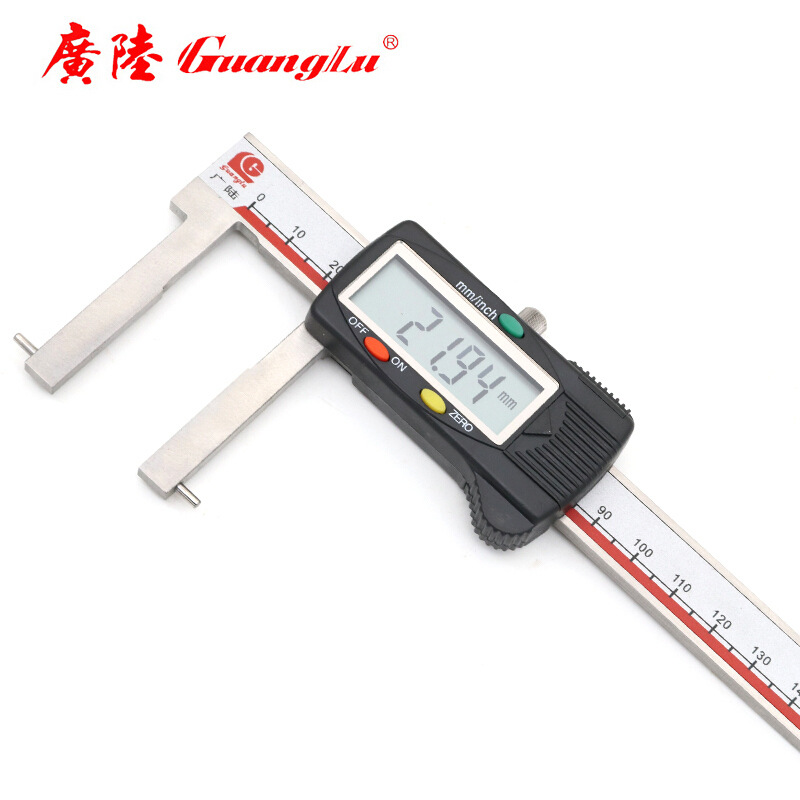 桂林广陆圆柱头内沟槽电子数显卡尺150 200 300mm游标卡尺不锈钢
